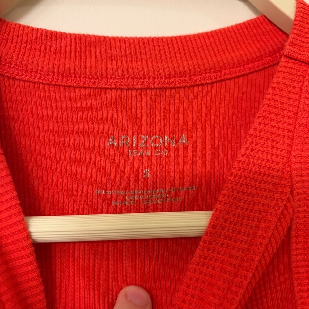 Red Orange Arizona Jean Co Women’s Halter Tank Top Size small - Picture 2 of 3